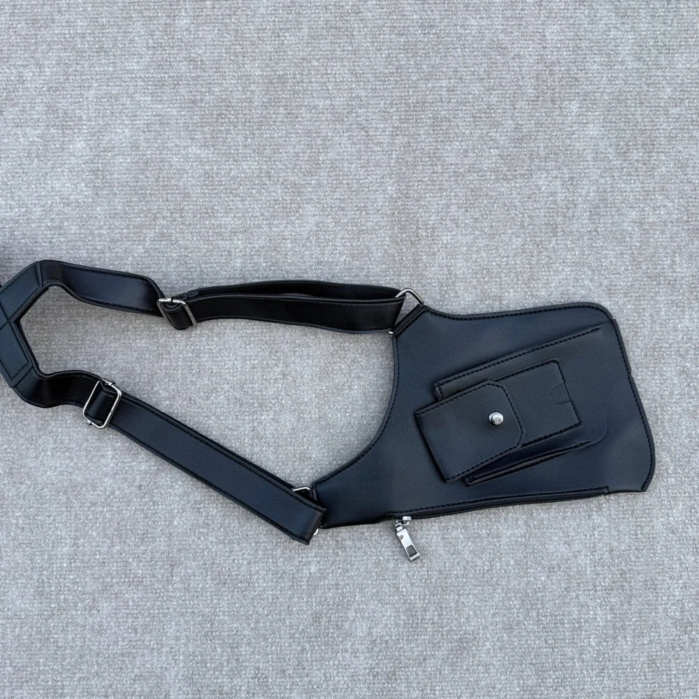 Adjustable Anti-Theft Underarm Shoulder Bag PU Leather Wallet Holster Bag